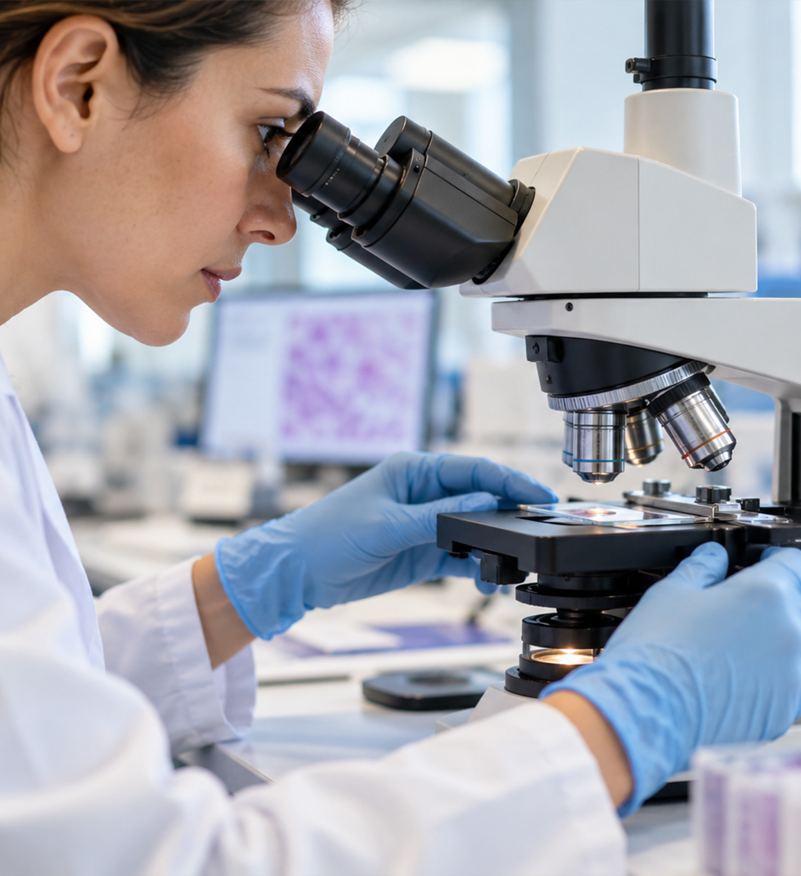 Diagnostic : analyse d’une biopsie au microscope