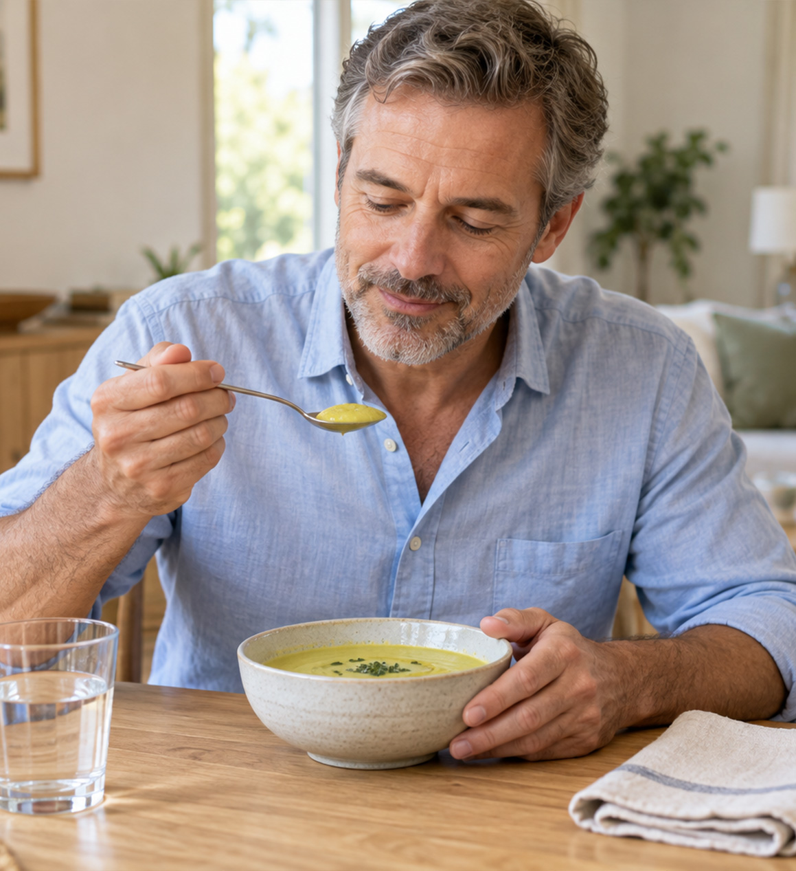 Un repas à texture mixée, conseils après l’intervention